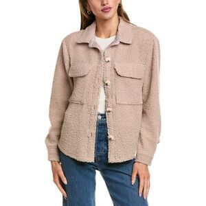 Beachlunchlounge Womens  Tory Fleece Shacket, Tan